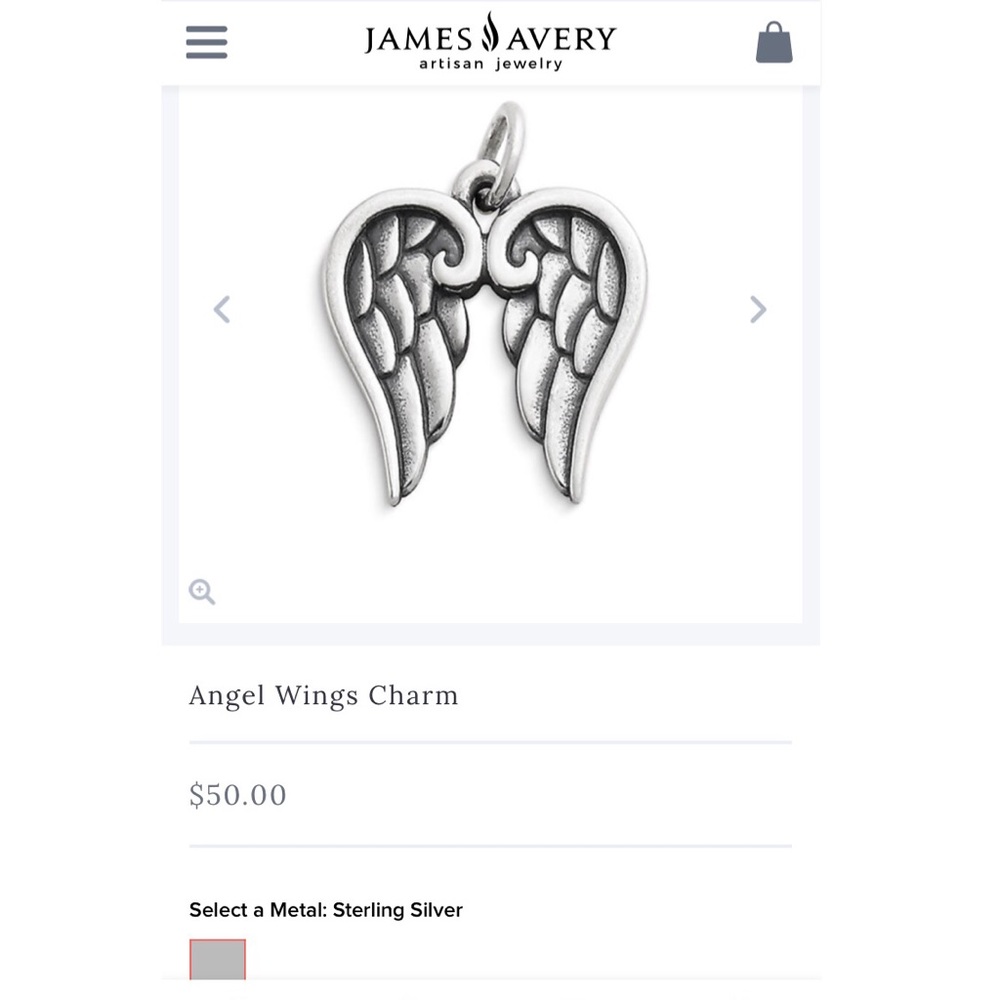 James Avery angel wings charm